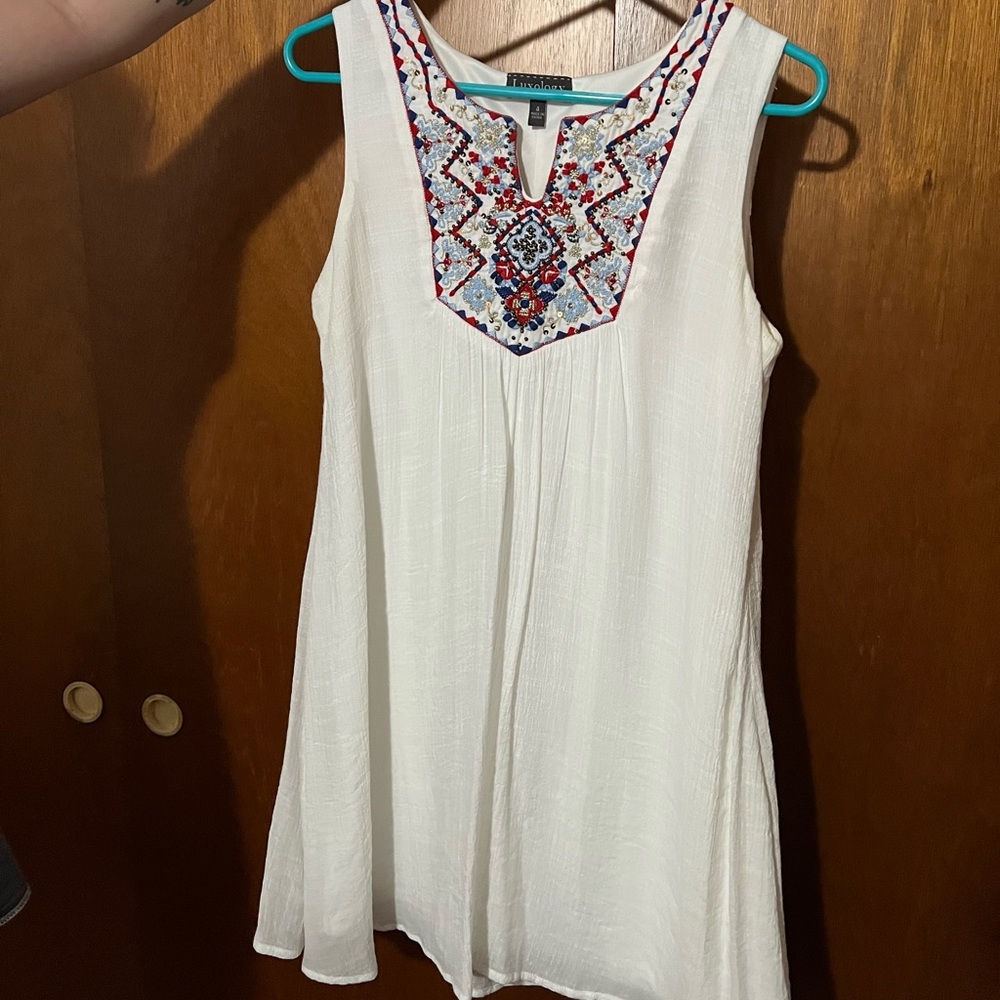 White/red/blue dress